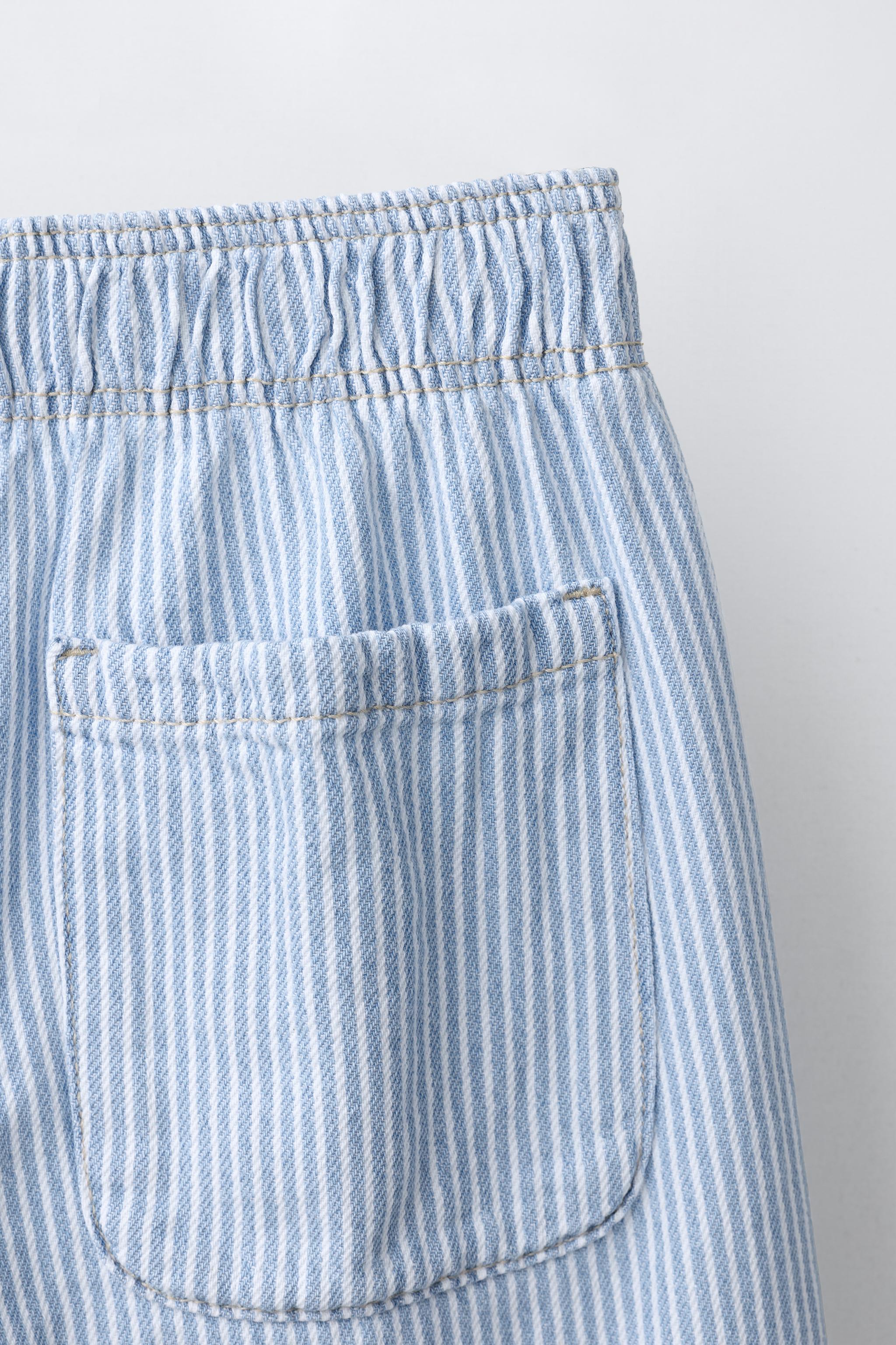 PANTALON BARREL FLUIDE À RAYURES